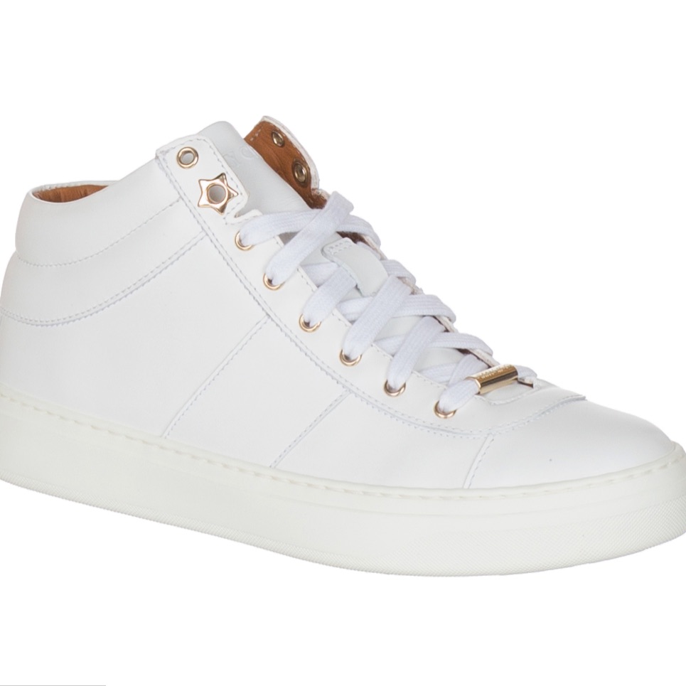 Jimmy Choo Women’s White Leather ‘Bells’ Sneakers